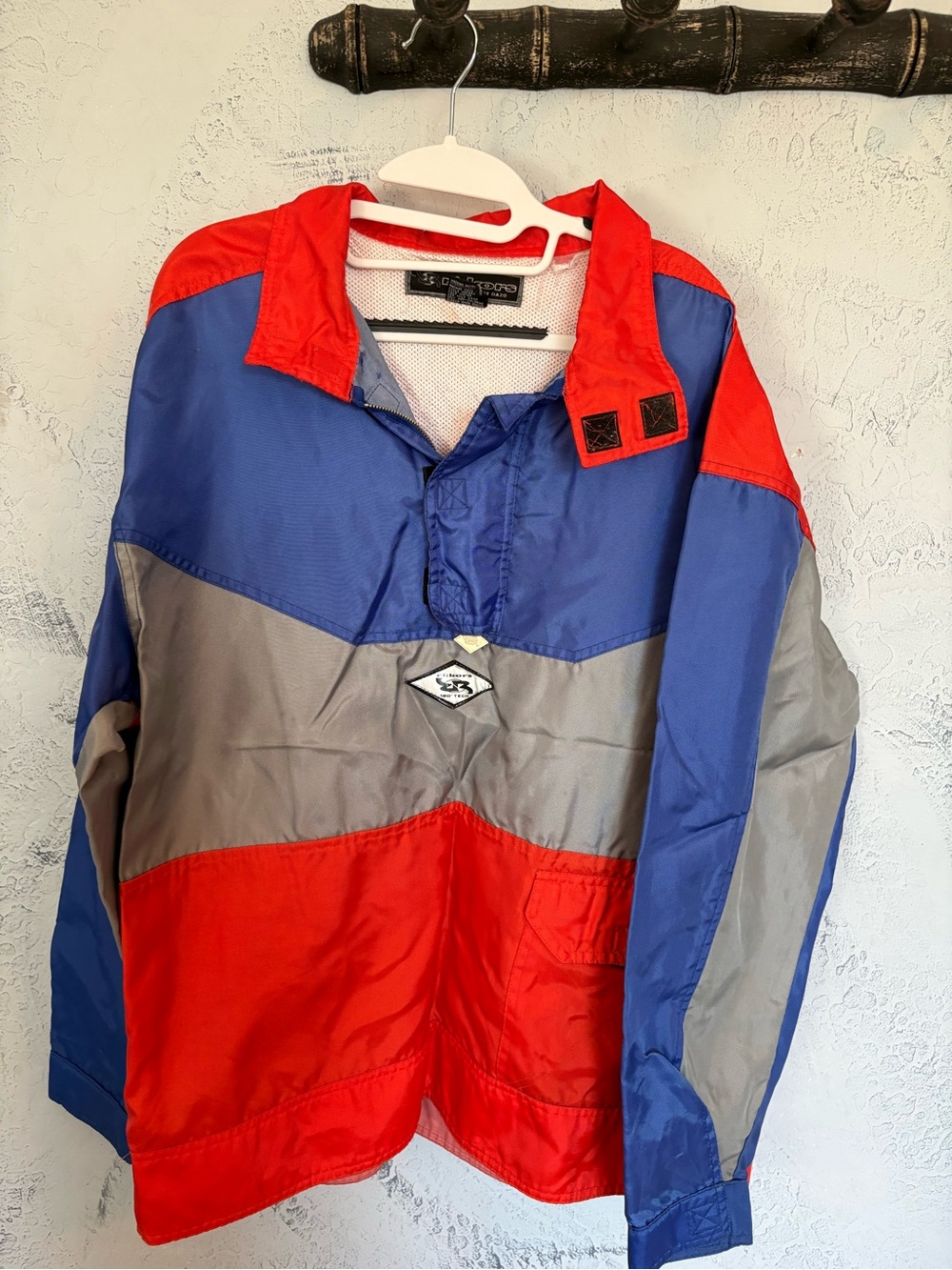 Ri:kors by Dazo Orange, Blue & Gray Colorblock Pullover Windbreaker
